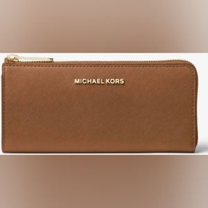 Michael Kors Bags Michael Kors Jet Set Travel Large 3/4 Zip Leather Wallet